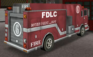 Un camion de pompiers dans GTA III (vue arrière)
