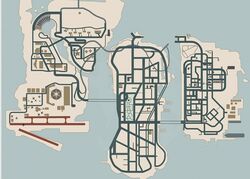 Mapa de Liberty City, em  e 
