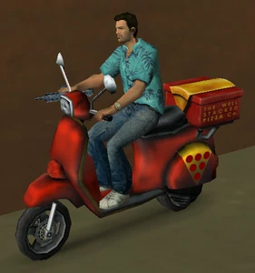 Томми на Pizza Boy в GTA Vice City