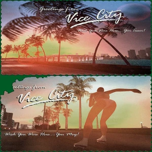 ViceCity-GTAIV-VladPostcards.png (286 КБ) Поштові листівки Vice City з сайту KentPaul.com, які можна знайти всередині бару «Комрадес».