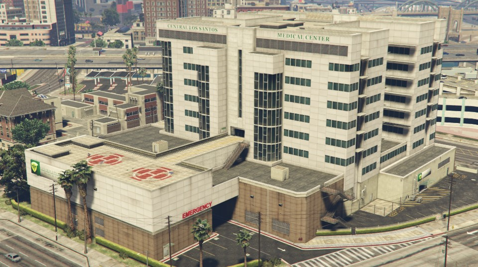 Ем center. Госпиталь Лос Сантос. Больница Лос Сантос GTA 5. Больница Лос Сантос в ГТА 5 РП. Центр Лос Сантоса в ГТА 5.