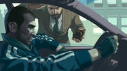 Hình phác họa GTA IV chính thức về Niko Bellic khi bị bắt bởi LCPD.