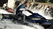Franklin, Trevor et Lamar utilisant des Seasharks.