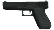 A pistola do Grand Theft Auto IV. Baseada em uma Glock com mistura da 1911.
