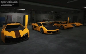 Несколько автомобилей производства Pegassi в гараже в Grand Theft Auto V