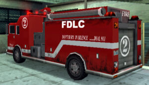 Un camion de pompiers dans GTA Liberty City Stories (vue arrière)