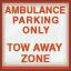 "Parking pour les ambulances uniquement. Zone de remorquage"