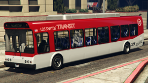 Bus-GTAV-front.png (2,42 МБ) Светодиодная индикаторная панель на автобусе в Grand Theft Auto V, отображающая «Downtown»