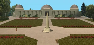 Обсерваторія Лос-Сантоса і сади, вид з верхівки головних сходів