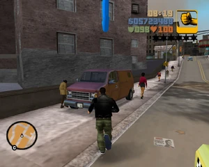 Клод садится в Rumpo, на котором будет ездить, собирая журналы