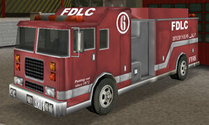 Un camion de pompiers dans GTA III (vue avant)