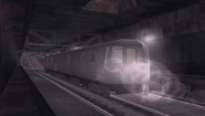 Вид спереди на поезд метро