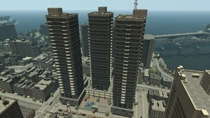 Три высокие башни, используемые в качестве социального жилья