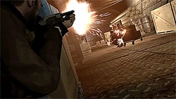 Nico Bellic con un fucile a pompa.