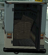 Vue arrière du Boxville pris en embuscade pendant la mission dans GTA San Andreas.