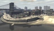 Une vue de Hove Beach depuis la Humboldt River dans GTA IV.