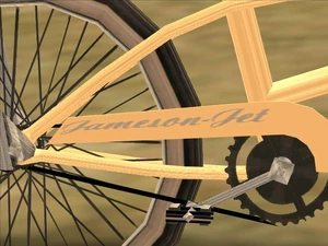 Логотип «Jameson-Jet» над цепью велосипеда