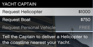 Yacht Captain options.