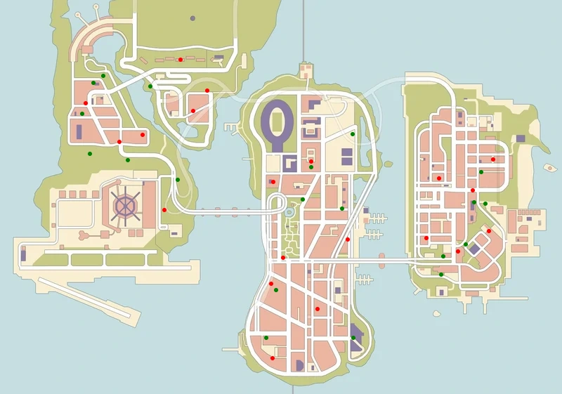 Rozwałki w GTA III (mapa)