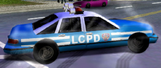 O carro policial da versão beta.