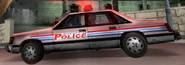 Une voiture de police dans la version bêta de GTA Vice City.