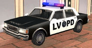 Um carro policial da LVPD em Grand Theft Auto: San Andreas.