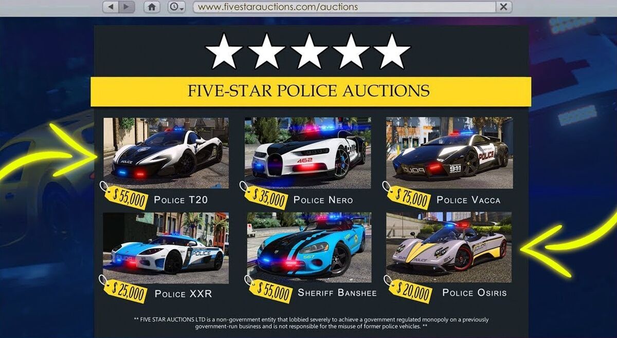 Five-Star Police Auctions, Grand Theft Auto Fanon Wiki
