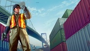 A Jetsam container in the official "Scouting the Port" artwork for GTA V.