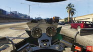 An NPC driven Huntley S driving through traffic on the enhanced version of the game.