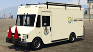 The LSDWP Boxville in Grand Theft Auto V. (Rear quarter view)