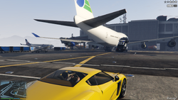 Another police car is hit by engine blow-back from a Jet as Molly escapes under the airport's terminals.