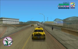 Tommy speeding to the airport.