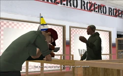 Zero stays silent as Carl can't keep himself from bursting out in laughter.