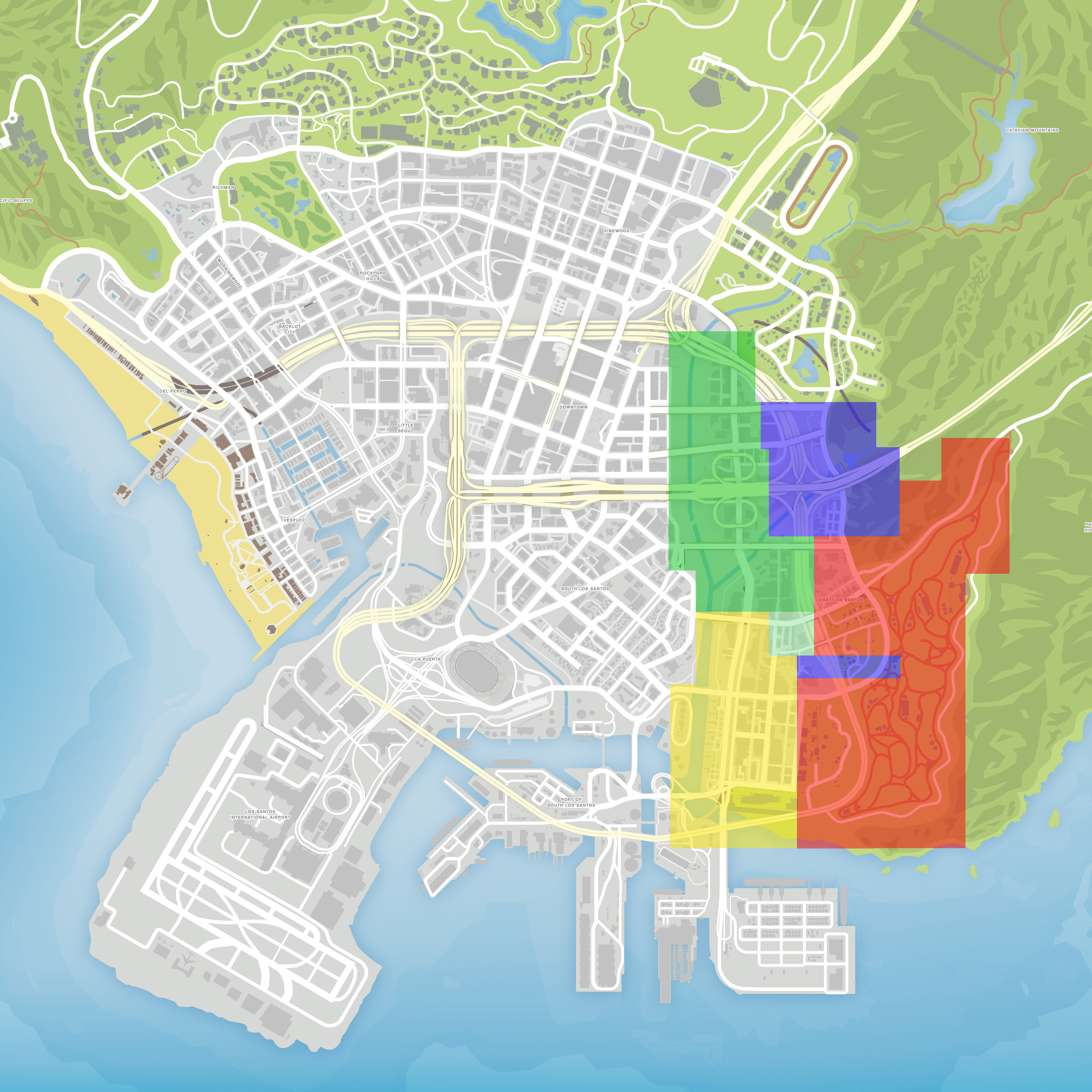 Los Santos GTA V Map Large