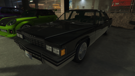 Emperor-GTAO-LAMAR G-LSCM-front.png (1.7 MB) Lamar's Emperor, "LAMAR G", painted black inside the LS Car Meet in mid-2021 (Rear view)