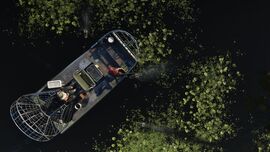 Another Grassrivers promotional screenshot, featuring an overhead view of the Airboat 09.