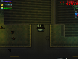 Delivering the van to the Zaibatsu garage.