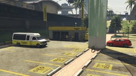 View of the pick-up center at Los Santos International Airport.