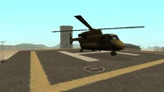 The Cargobob parked on the helipad.