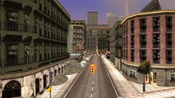 The central street after the explosion.