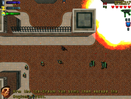 Running away and blowing up the explosives.