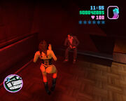 The initial private dance available in the club, GTA Vice City.