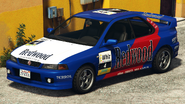 A Sultan RS Classic with a Redwood Racing livery in Grand Theft Auto Online. (Rear quarter view)