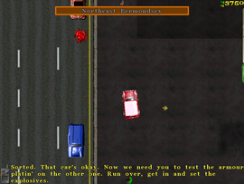 After testing the Myni, some armour plating on a blue Sweets Van parked in the same area as the Myni needs to be tested as well.