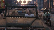 Lacey Jonas and Trevor Philips being pursued by Paparazzi on Vinewood Boulevard.