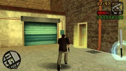 Entering Toni's safehouse.