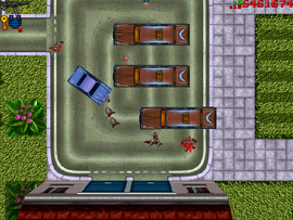 Killing Tallon's men in front of the mansion.