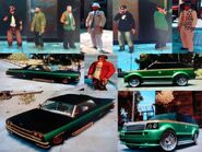 Montage of the Yardies, their clothes, and the cars they drive.