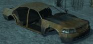 A wrecked Admiral in GTA IV.