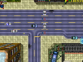 Passing through a police roadblock.